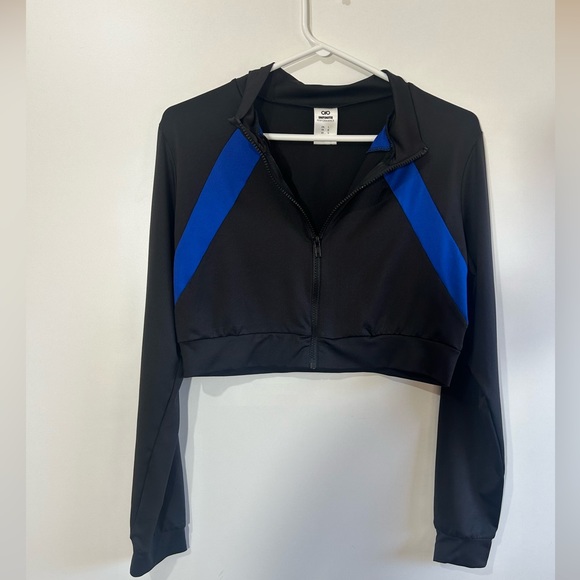 INFINITE PERFORMANCE WOMEN CROPPED WORKOUT ZIPPED LONG SLEEVES JACKET BLACK L - Picture 3 of 6